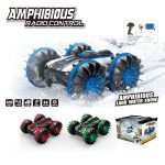 Four-wheel drive remote control amphibious stunt car waterproof double-sided driving tank car toy remote control double-sided car-01 (2)